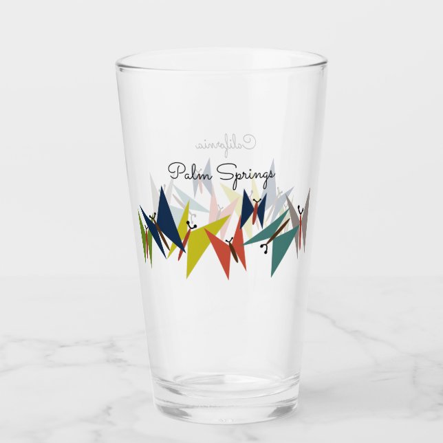 Mid-Century Modern Butterfly Drinking Glass Design (Front)