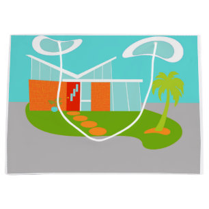 Mid Century Modern Cartoon House Gift Bag
