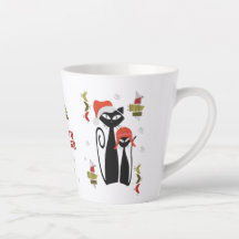Mid Century Modern Cat Christmas Mug MCM Meowy Cat