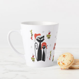 Mid Century Modern Cat Christmas Mug MCM Meowy Cat