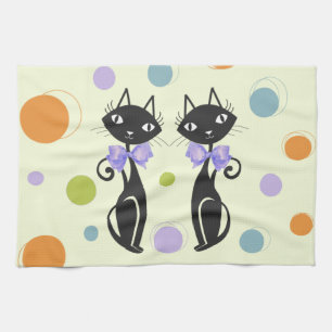 Mid Century Modern Cat Kitchen Towel