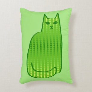 Mid-Century Modern Cat, Lime and Emerald Green   Accent Pillow