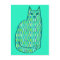 Mid-Century Modern Cat, Mint and Lime Green