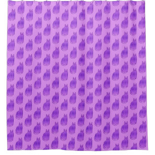 Mid-Century Modern Cat, Orchid and Purple