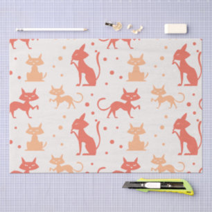 Mid-Century Modern Cat Pattern Tissue Paper