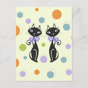 Mid Century Modern Cat Postcard