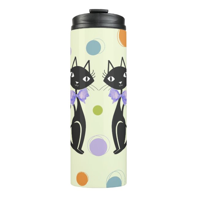 Mid Century Modern Cat Thermal Tumbler (Front)