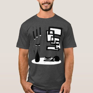 Mid Century Modern Cats and Atomic Art T-Shirt