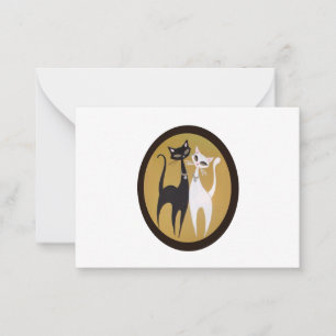 Mid Century Modern Cats Art  Card