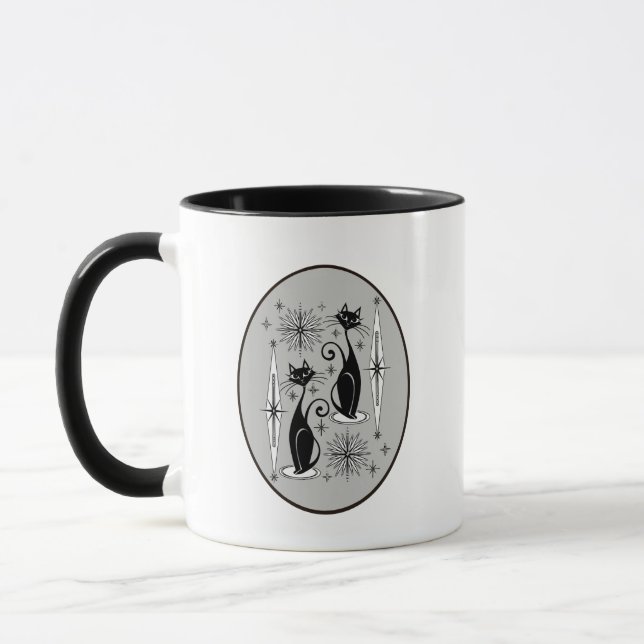 Mid Century Modern Cats Art Mug (Gauche)