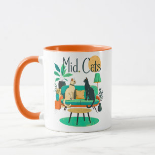 Mid-Century Modern Cats at Home Mug