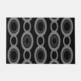 Mid Century Modern Chain Links Black Doormat