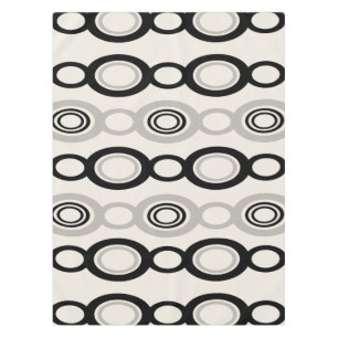 Mid Century Modern Chain Links Black Grey Tablecloth