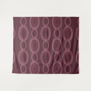 Mid Century Modern Chain Links Maroon Tapestry