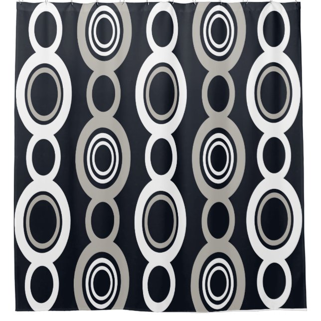 Mid Century Modern Chain Links White Grey (Front)