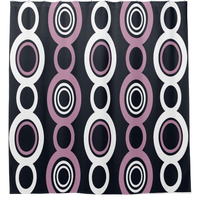 Mid Century Modern Chain Links White Mauve (Front)