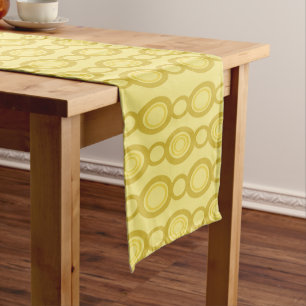 Mid Century Modern Chain Links Yellow Short Table Runner