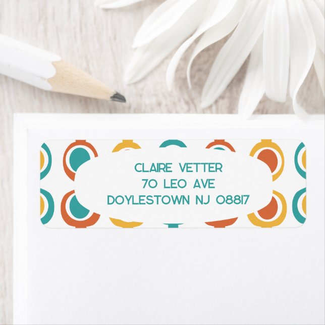 Mid-Century Modern Chain Return Address Label (Insitu)