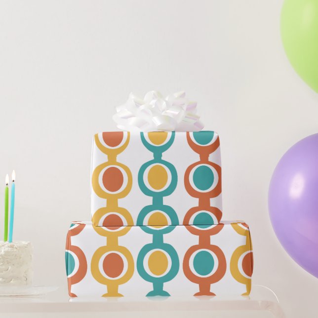 Mid-Century Modern Chain  Wrapping Paper (Party Gifts)
