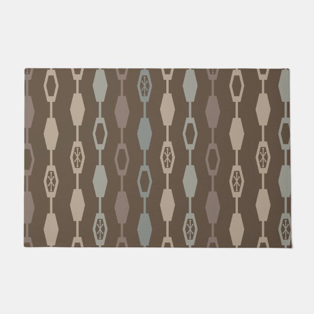 Mid Century Modern Chains Earth Tones Doormat (Front)