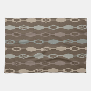 Mid Century Modern Chains Earth Tones Kitchen Towel