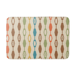 Mid Century Modern Chains Multicolored Bath Mat