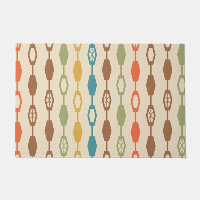 Mid Century Modern Chains Multicolored Doormat (Front)