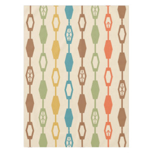 Mid Century Modern Chains Multicolored Tablecloth