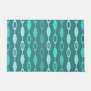 Mid Century Modern Chains Teal Doormat