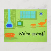 Mid Century Modern Change of Address Postcard