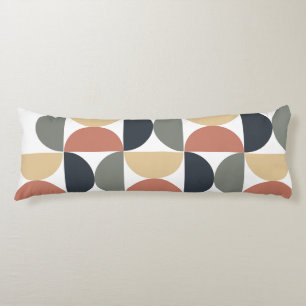 Mid Century Modern Charcoal Salmon   Body Pillow