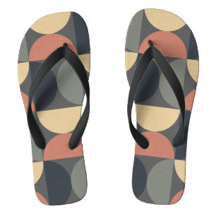 Mid Century Modern Charcoal Salmon     Flip Flops