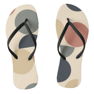 Mid Century Modern Charcoal Salmon   Flip Flops