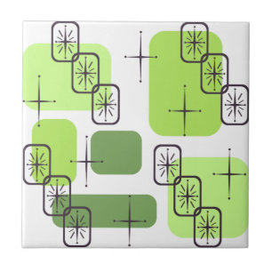 Mid Century Modern Chartreuse Green Tile