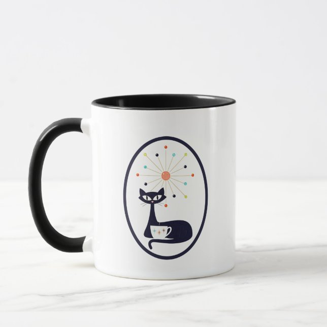 Mid Century Modern Chats avec tasse de café Art (Gauche)