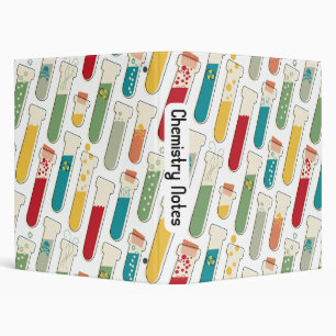 Mid Century Modern Chemistry Test Tube Stripe Binder