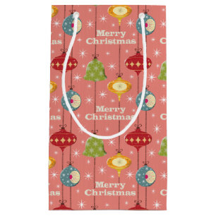 Mid Century Modern Christmas Baubles Small Gift Bag