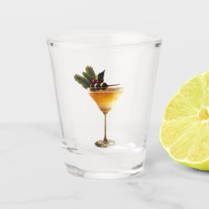 Mid Century Modern Christmas Champagne Cocktail Shot Glass