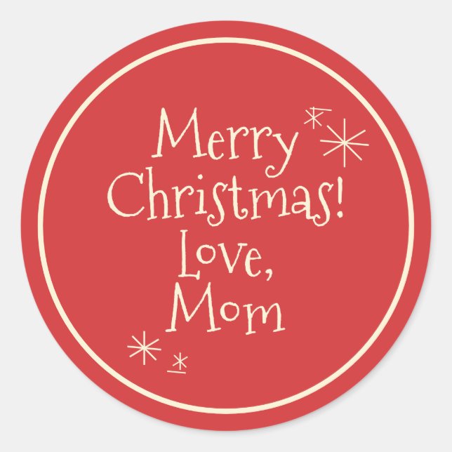 Mid Century Modern Christmas Gift Retro 50s 60s Classic Round Sticker (Front)