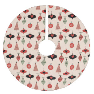 Mid Century Modern Christmas Pattern  Brushed Polyester Tree Skirt