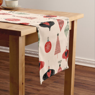 Mid Century Modern Christmas Pattern  Short Table Runner