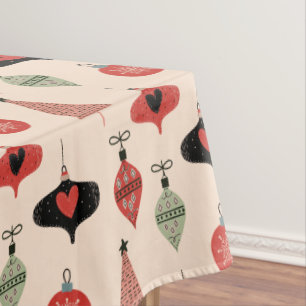 Mid Century Modern Christmas Pattern  Tablecloth