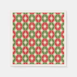 Mid Century Modern Christmas Retro Starbursts Napkin