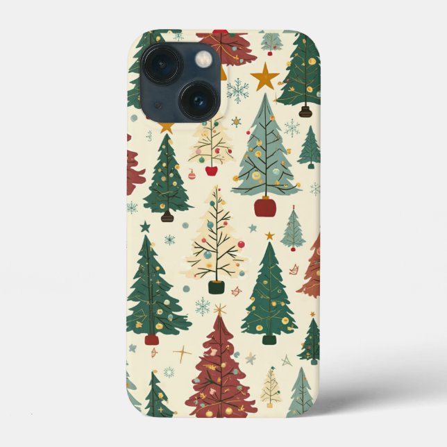 Mid-Century Modern Christmas Tree Pattern   Case-Mate iPhone Case (Back)
