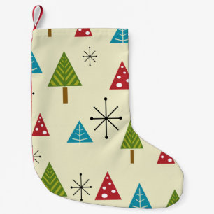 Mid Century Modern Christmas Trees Small Christmas Stocking