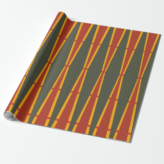 Mid-century Modern Christmas Wrapping Paper (Unrolled)
