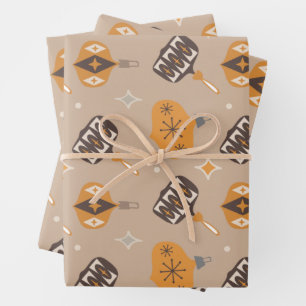 Mid-Century Modern Christmas Wrapping Paper Sheets
