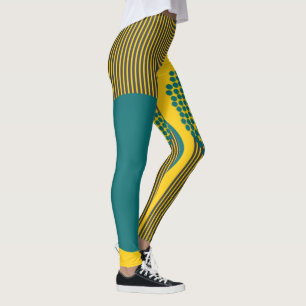 Mid-Century Modern Circle and Lines  Leggings