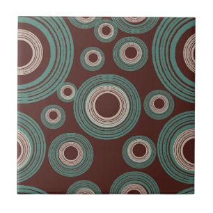 Mid Century Modern Circle Brown Tile