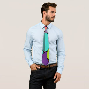 Mid-Century Modern Circle Collage  Tie